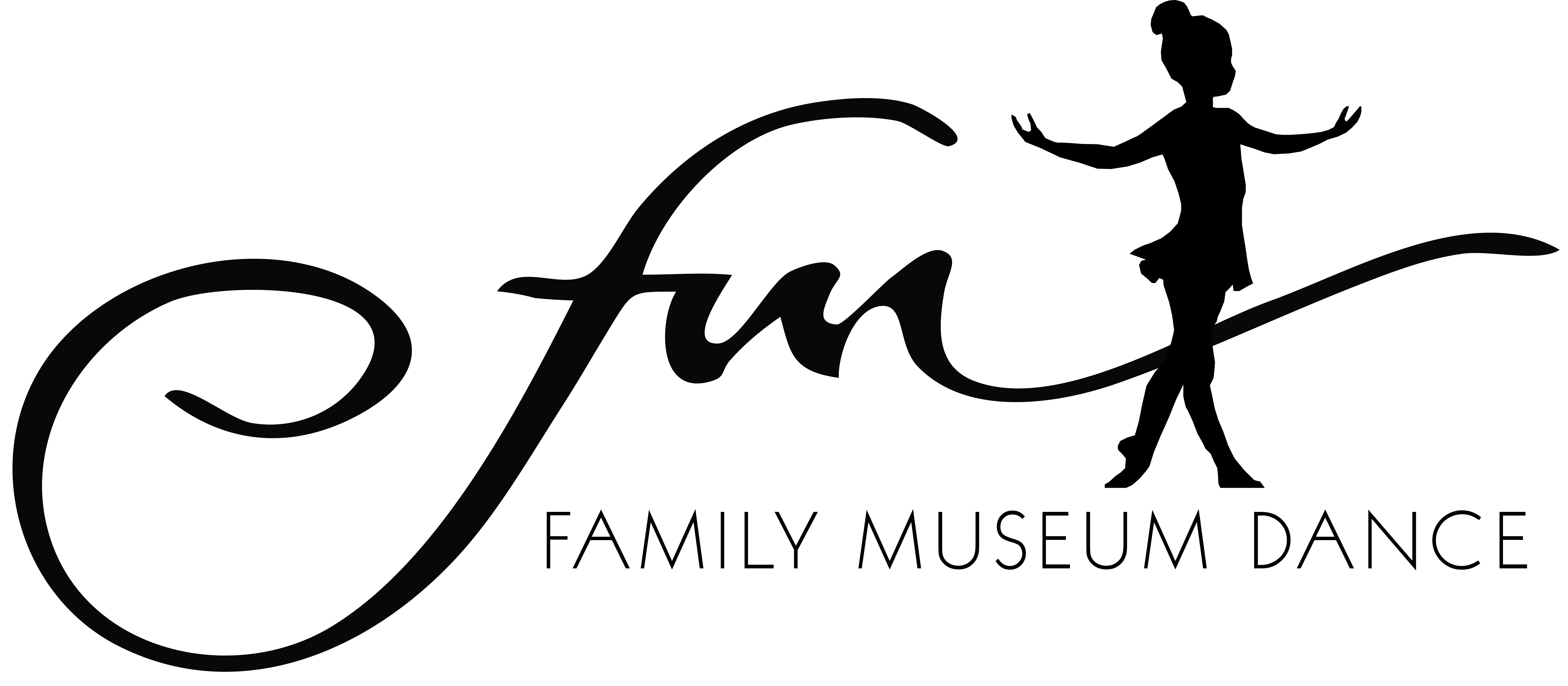 Family museum dance logo with dancer